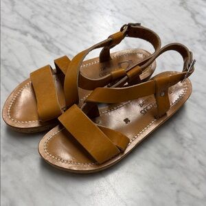 KJacques Tan Leather and Cork Sandals Size 38